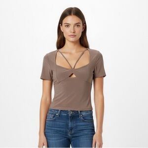 Triple 7 Stylish Tan Crop Top